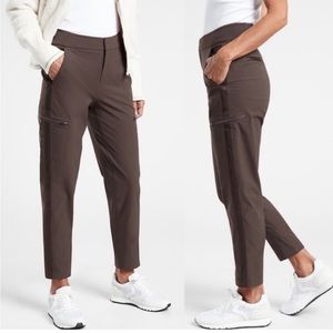 Athleta wander hybrid brown pants 0 tall (work or hike!)
